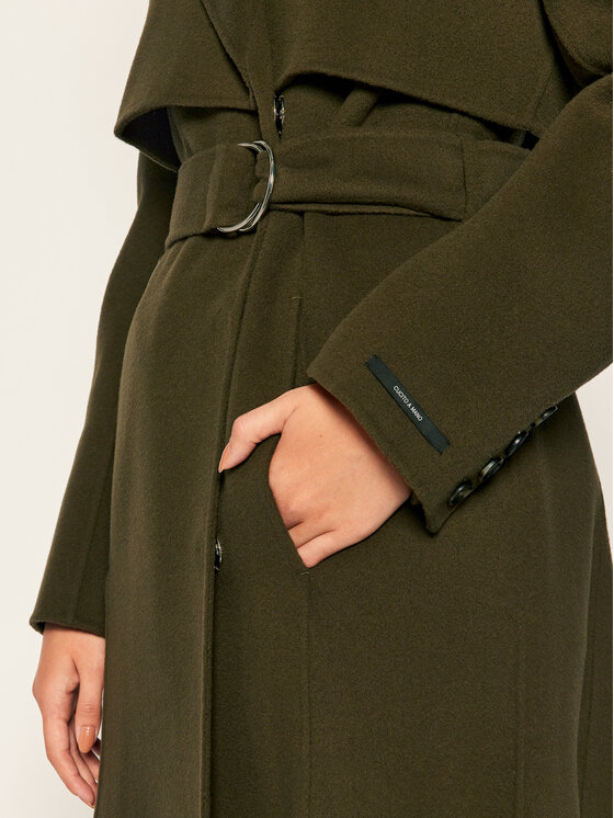 Sportmax Code Sportmax Code Płaszcz wełniany Balsamo 70160306 Zielony Regular Fit