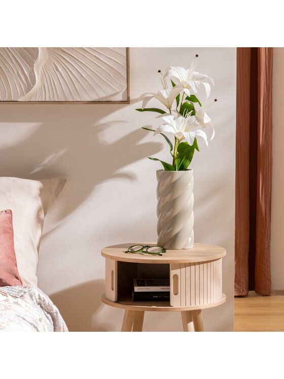 MIAhome MIAhome Wazon ceramiczny, kręcony beżowo-zielony Coby 25 cm Beżowy