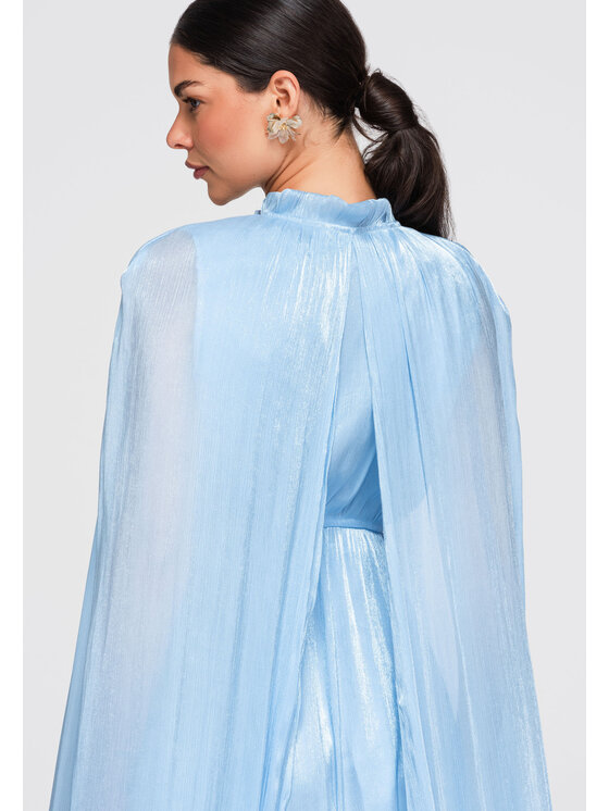 Ombre Ombre Sukienka wieczorowa LA-OM-DLR405 Niebieski Loose Fit