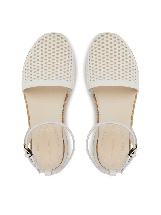 Tommy Hilfiger Tommy Hilfiger Espadrile Knit Mesh Espadrille Platform FW0FW08743 Alb