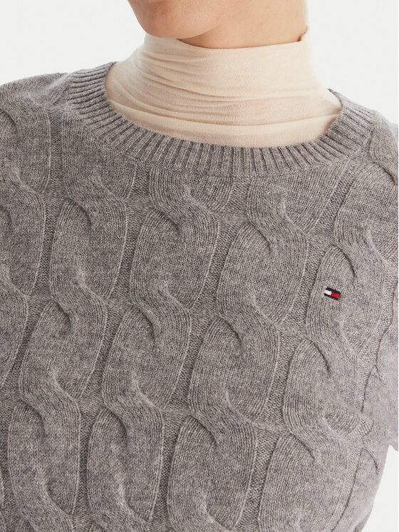 Tommy Hilfiger Tommy Hilfiger Megztinis WW0WW43586 Pilka Regular Fit
