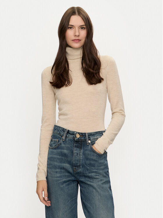 Tommy Hilfiger Tommy Hilfiger Golfas WW0WW43098 Smėlio Slim Fit