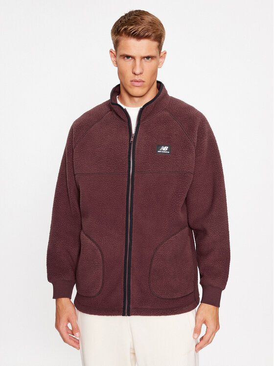 New Balance Polar Athletics Polar Fleece Full Zip MJ33503 Roșu închis Regular Fit