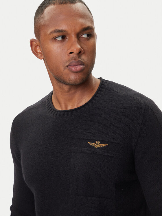Aeronautica Militare Aeronautica Militare Džemper 252MA1586UL00904 Crna Regular Fit