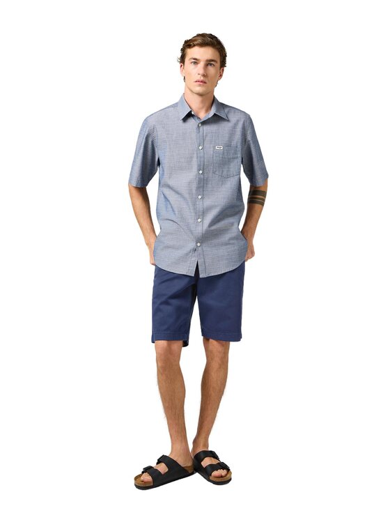 Wrangler Wrangler Pantaloncini di tessuto 112362348 Blu scuro Regular Fit