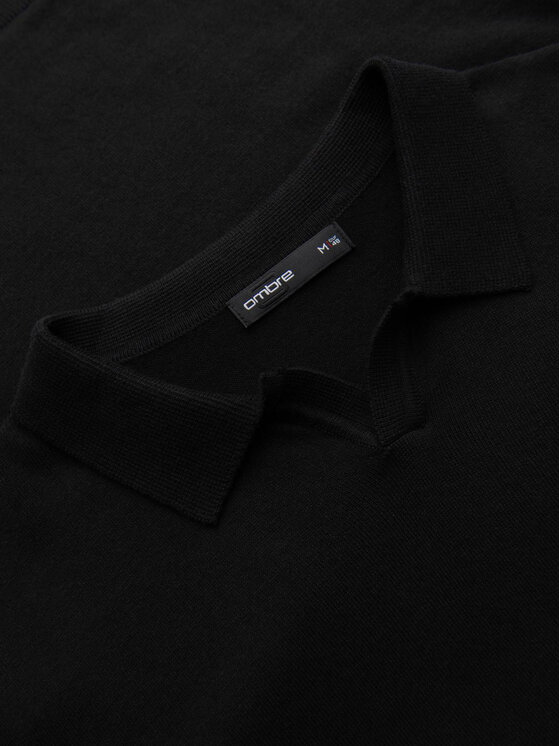 Ombre Ombre Longsleeve OM-POLS-0140 Czarny Regular Fit