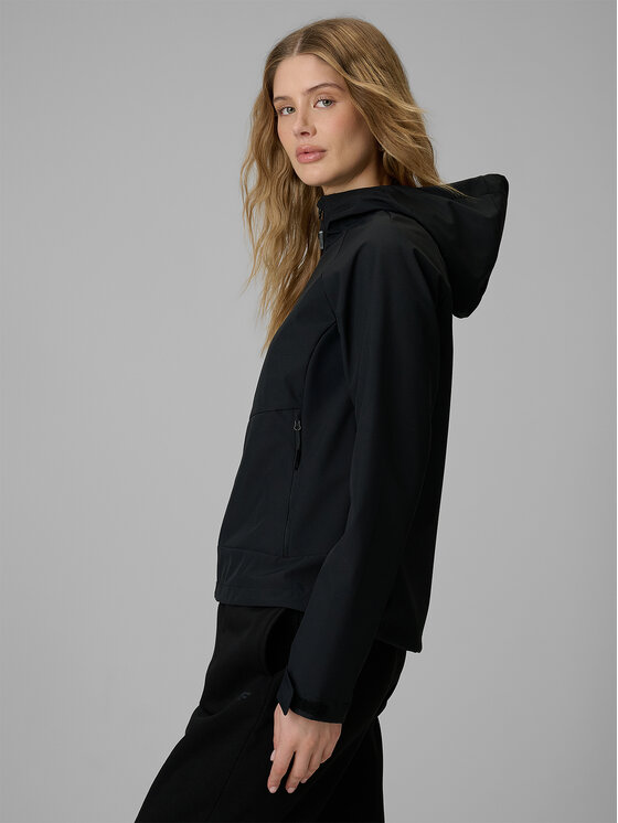 4F 4F Kurtka przejściowa SS MIDSHOP TEXTILE Czarny Regular Fit