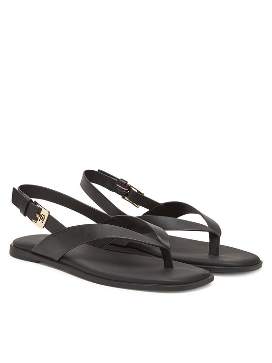 Tommy Hilfiger Tommy Hilfiger Sandały Color Block Thong Flat Sandal FW0FW08883 Czarny