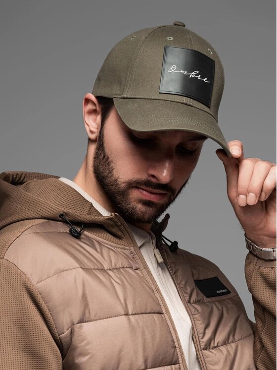 Ombre Ombre Czapka z daszkiem OM-ACCS-0101 Khaki