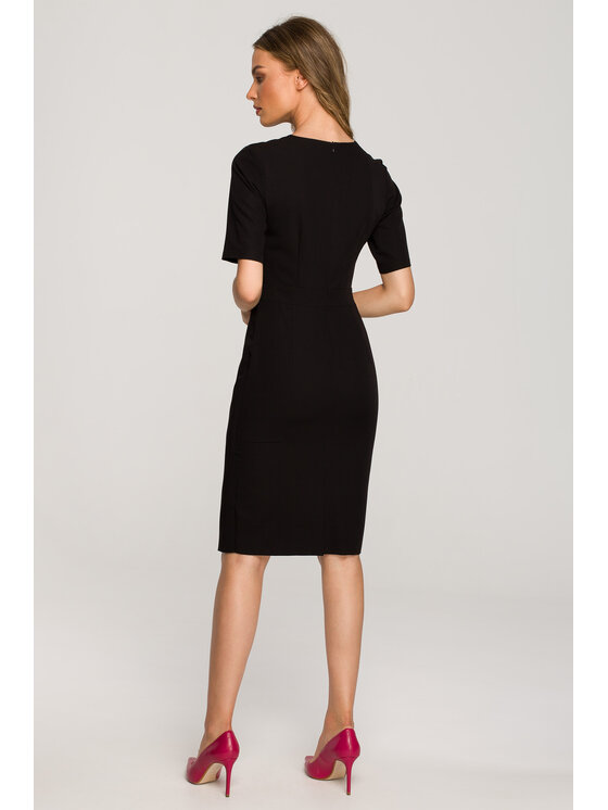 Stylove Stylove Koktejlové šaty S317 Čierna Regular Fit