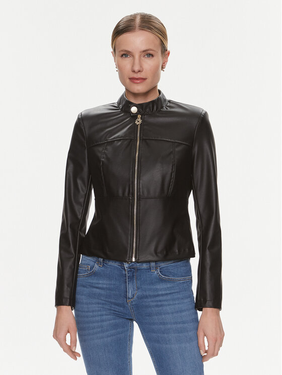 Rinascimento Rinascimento Яке от имитация на кожа CFC0117800003 Черен Regular Fit