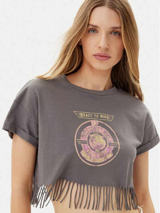 Noisy May Noisy May T-Shirt Gaby 27033386 Szary Regular Fit