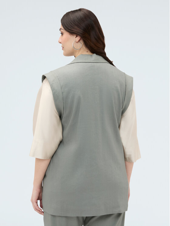 Fiorella Rubino Fiorella Rubino Gilet L001L000075N035 Verde Regular Fit