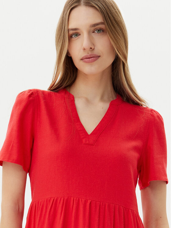 ONLY ONLY Sukienka letnia Tiri-Caro 15310970 Czerwony Regular Fit