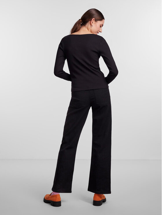 Pieces Pieces Majica 17135564 Crna Slim Fit