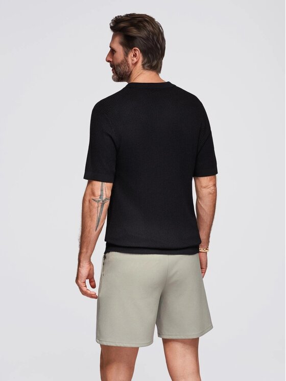 Ombre Ombre Polo OM-POSS-0160 Czarny Regular Fit