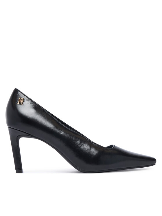 Tommy Hilfiger Pantofi cu toc subțire Squared Toe High Heel Lth Pump FW0FW09510 Negru
