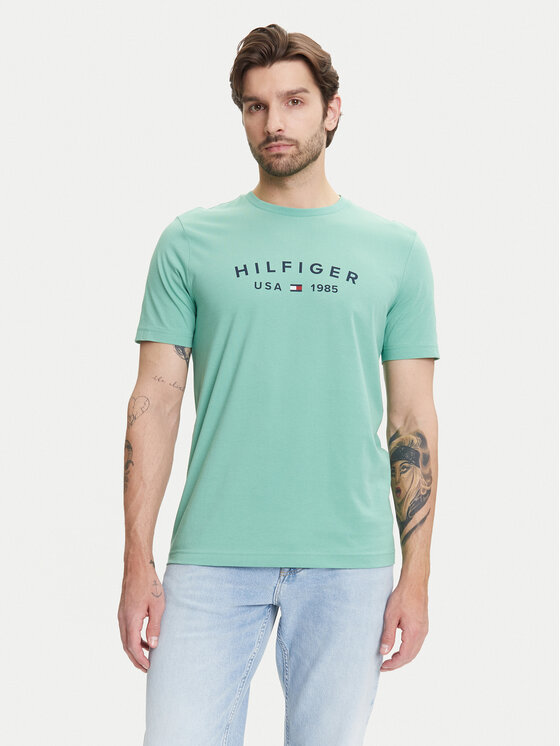 Tommy Hilfiger Tommy Hilfiger Tricou Fathers Day MW0MW39356 Verde Regular Fit