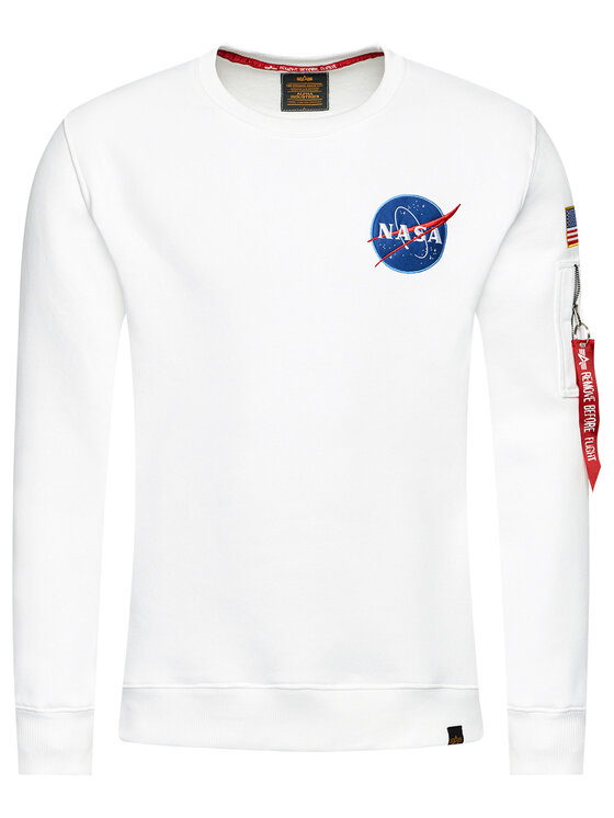 Alpha Industries Sweatshirt Nasa 186304 WeiB Regular Fit Modivo