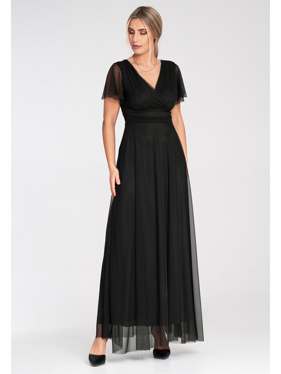 FIGL FIGL Večerné šaty M1103 Čierna Straight Fit
