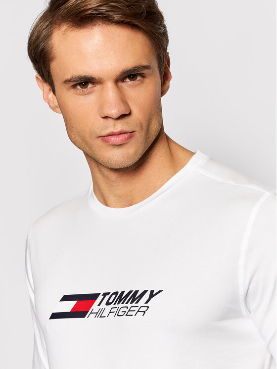 Tommy Hilfiger Tricou Logo MW0MW21098 Alb Slim Fit