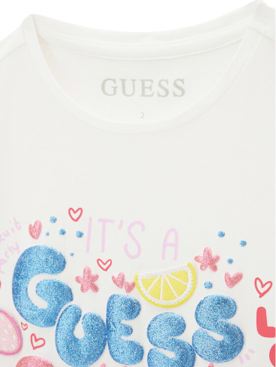Guess Guess Tricou K6GI11 K6YW4 Alb Regular Fit