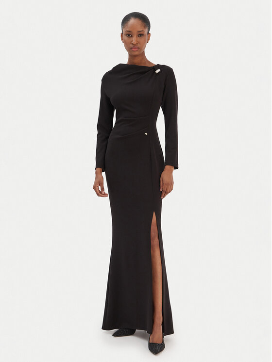 Rinascimento Rinascimento Коктейлна рокля CFC0126572003 Черен Slim Fit