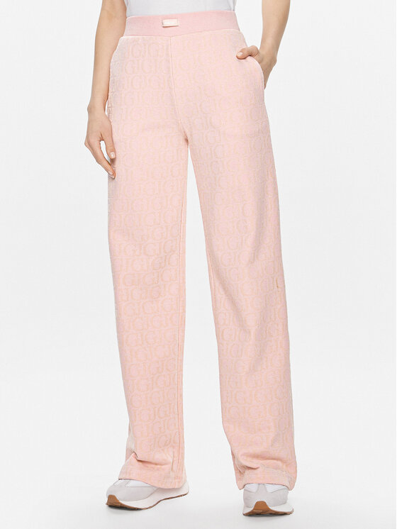 Guess Teplákové nohavice Logo V4RB13 KC2W0 Ružová Relaxed Fit