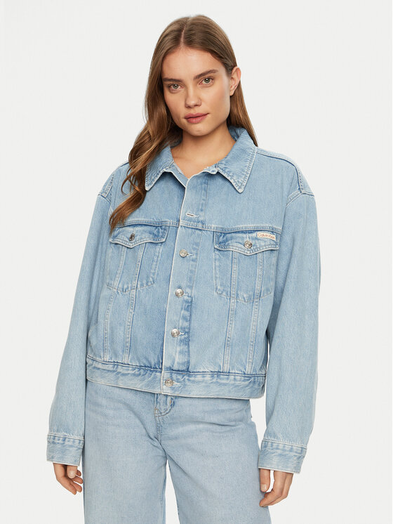 Calvin Klein Jeans Calvin Klein Jeans Jeansová bunda J20J224548 Modrá Boxy Fit