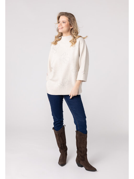 QUIOSQUE QUIOSQUE Sweter QUIOSQUE 6VD004132 Beżowy Regular Fit