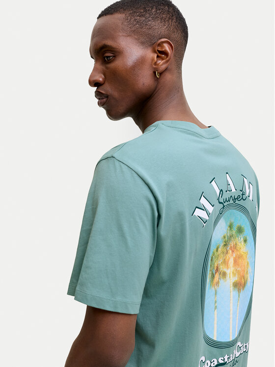 Jack & Jones Jack & Jones T-krekls City Photoprint 12288353 Zaļš Regular Fit