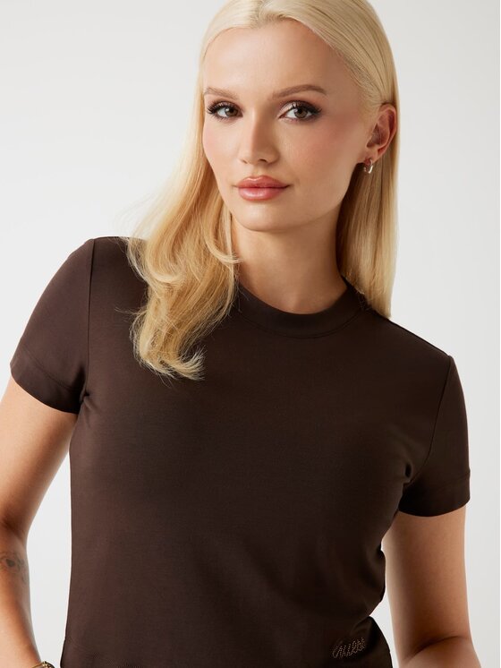 Guess Guess T-Shirt 176421 Hnědá Classic Fit