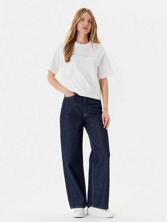 United Colors Of Benetton United Colors Of Benetton T-shirt 3BL0D109D Bijela Relaxed Fit