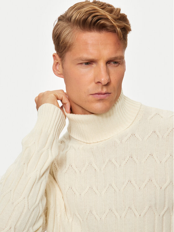 United Colors Of Benetton United Colors Of Benetton Rollkragenpullover 1344U201P Écru Regular Fit