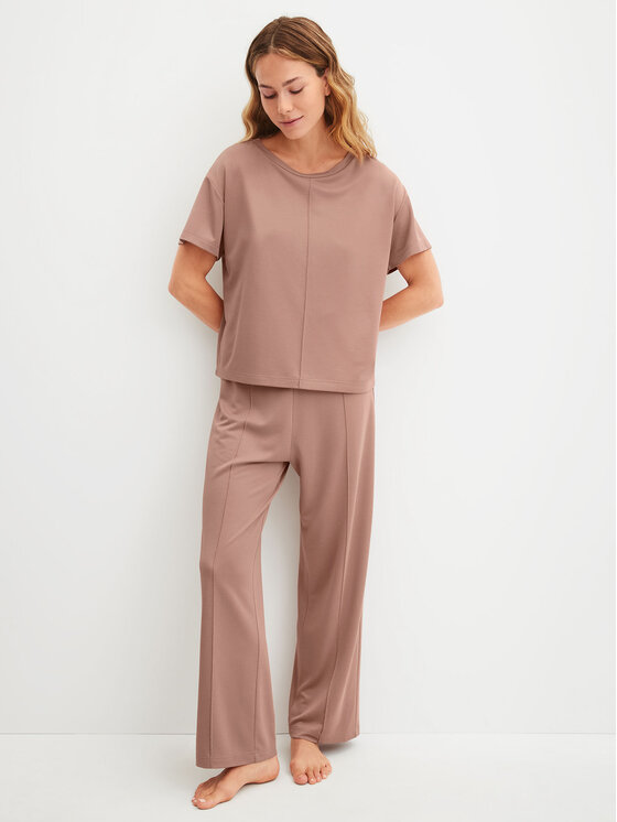 Calida Calida Spodnie dresowe 29776 Beżowy Regular Fit