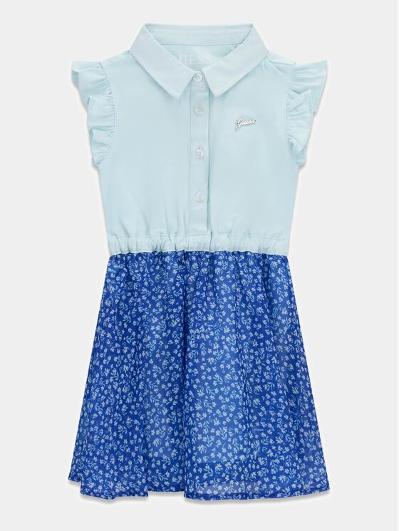 Guess Kids Guess Kids Vestito da giorno 181428 Celeste Classic Fit