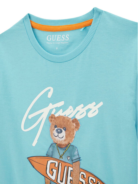 Guess Guess Tričko L6GI09 K8HM4 Modrá Regular Fit