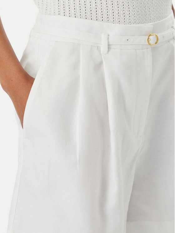 Tommy Hilfiger Tommy Hilfiger Шорти от плат WW0WW49040 Бял Wide Leg