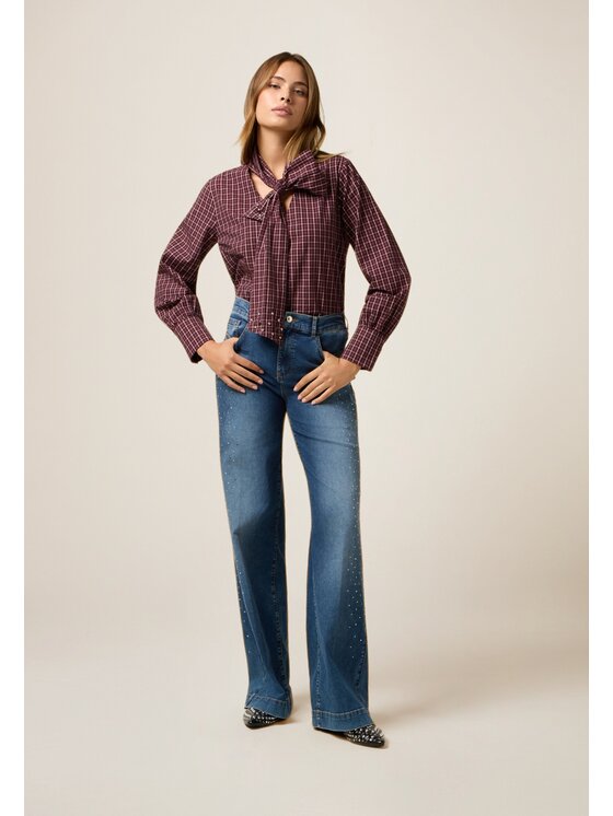 Oltre Oltre Koszula 5021R003109N0Z6 Bordowy Regular Fit