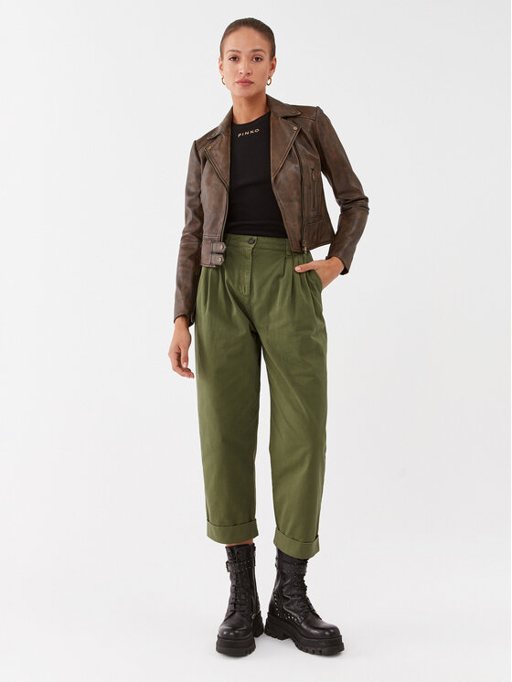 PINKO Pinko Džínsy Pista 100239 A0D5 Zelená Boyfriend Fit