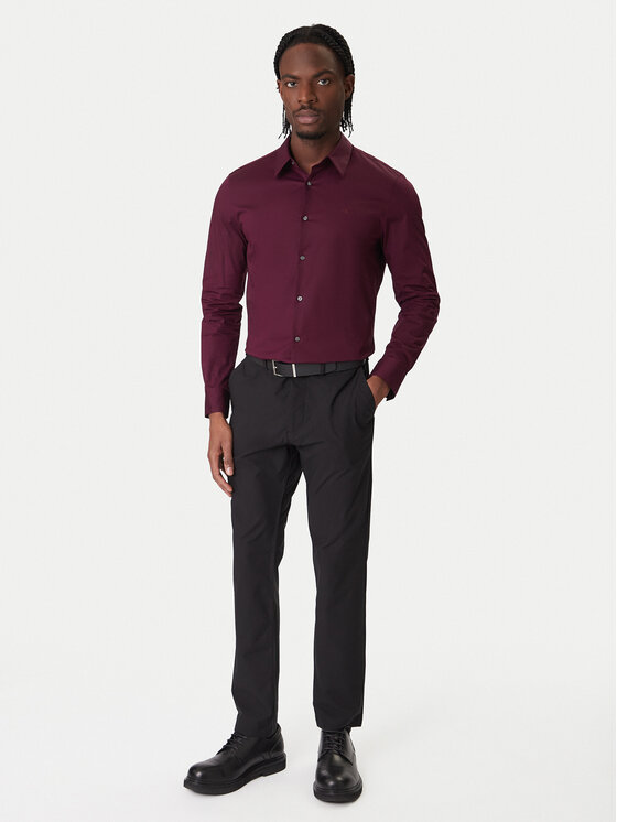 Calvin Klein Calvin Klein Košeľa LV04LB145G Fialová Slim Fit