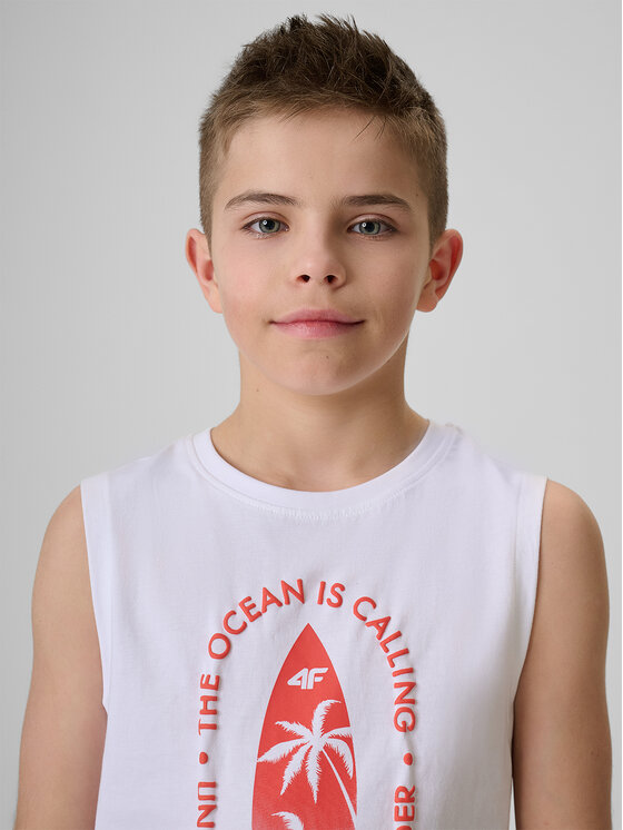 4F 4F T-Shirt BEACHSIDE CHILL Biały Regular Fit