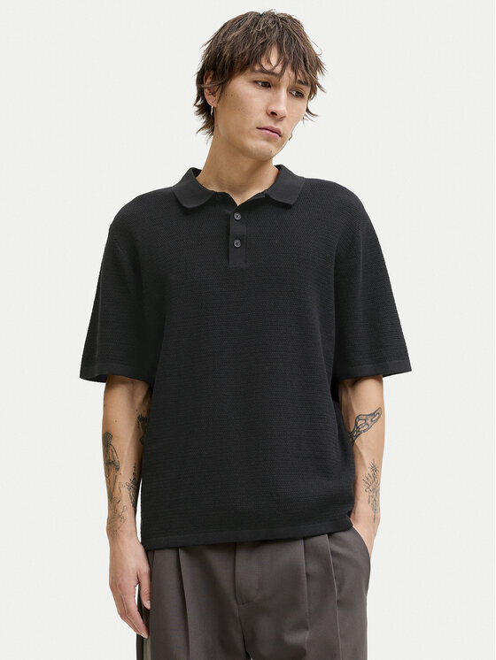 Jack & Jones Pulover George 12268281 Negru Relaxed Fit