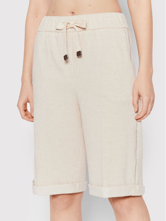 Peserico Peserico Medžiaginiai šortai P04032J0 Smėlio Regular Fit
