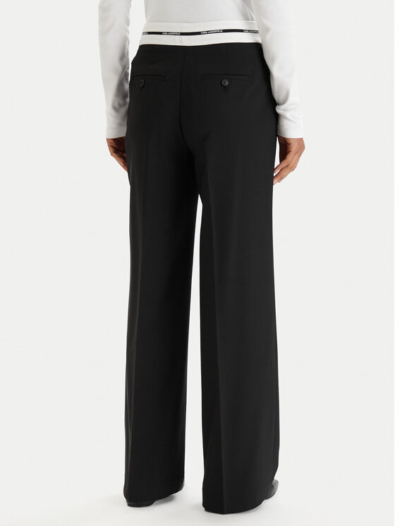 KARL LAGERFELD KARL LAGERFELD Spodnie materiałowe B1W10002 Czarny Regular Fit