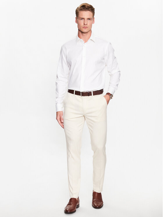 BOSS Boss Риза 50490021 Бял Regular Fit