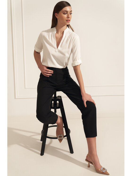 NIFE NIFE Bluzka B184 Écru Regular Fit