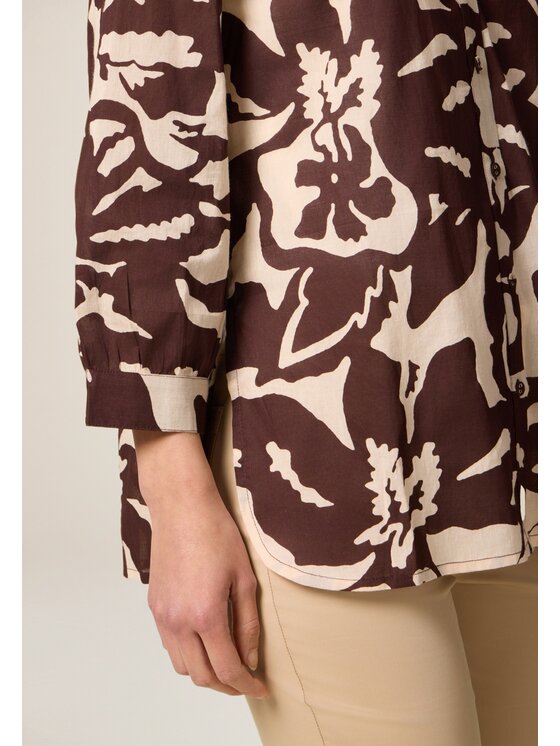 Oltre Oltre Koszula 5099R002983N0Z6 Brązowy Baggy Fit