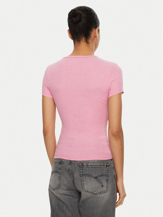 Tommy Jeans Tommy Jeans Тишърт DW0DW20463 Розов Slim Fit