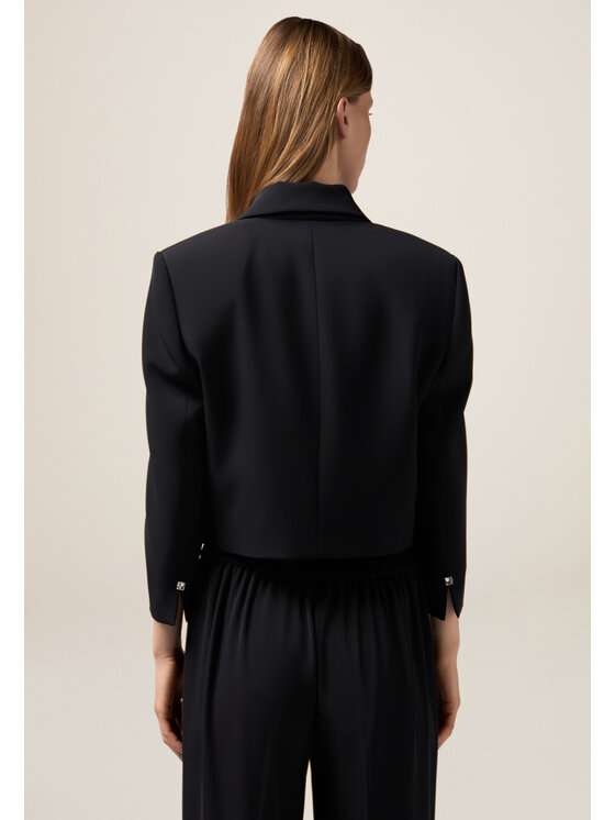 Oltre Oltre Giacca di transizione Q776R004549N033 Nero Cropp Fit